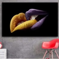 Kissing Lips Canvas Frame